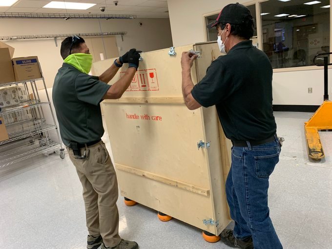 Maricopa County is moving voting machines to the Veterans Memorial Coliseum where the AZ Senate election audit will be performed