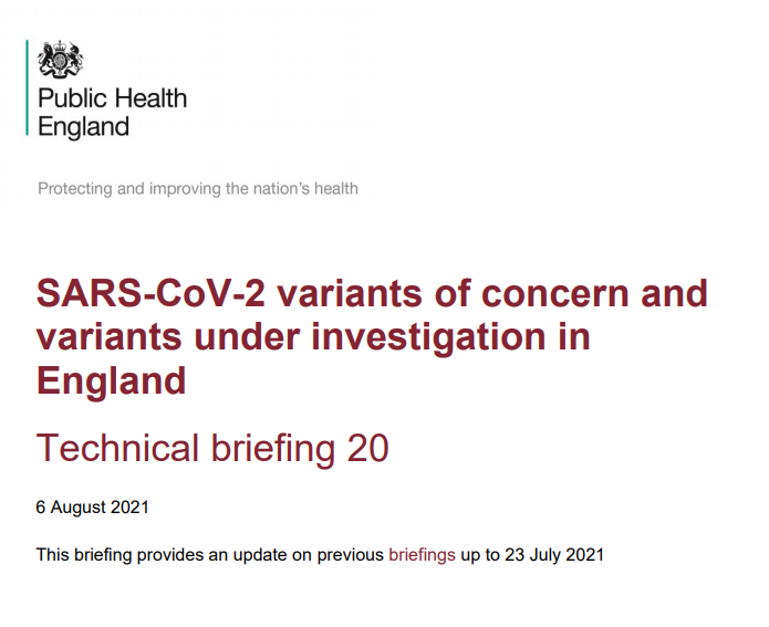 SARS-CoV-2 variants of concern and variants under investigation in England