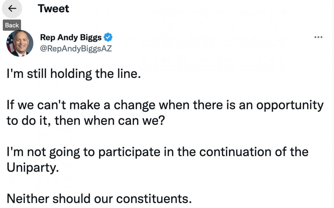 Tweet by Rep Andy Biggs
