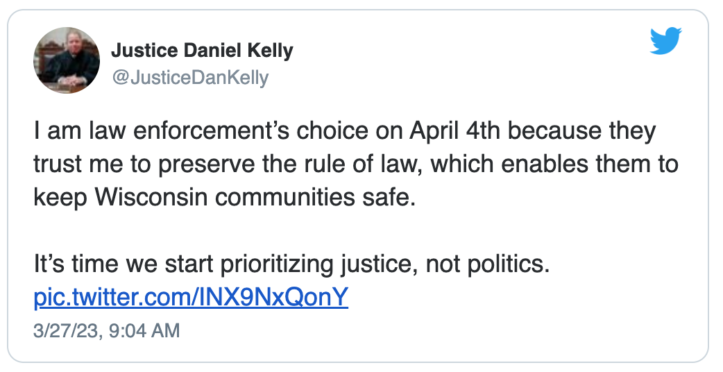 Sheriff ad Tweet by Justice Daniel Kelly on Twitter